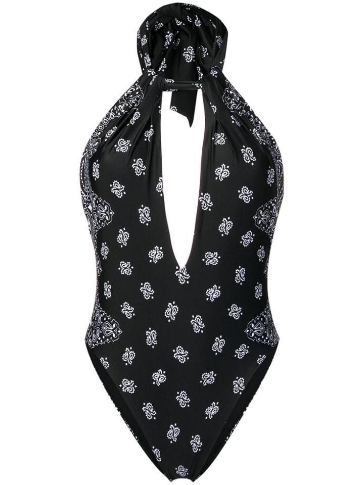 Saint Laurent Bandana Print Swimsuit - Black