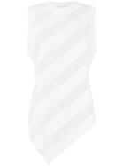 Marques'almeida Sheer Striped Asymmetric Top - White