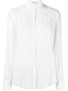 Givenchy Pleated Bib Shirt, Women's, Size: 38, White, Silk/polyamide