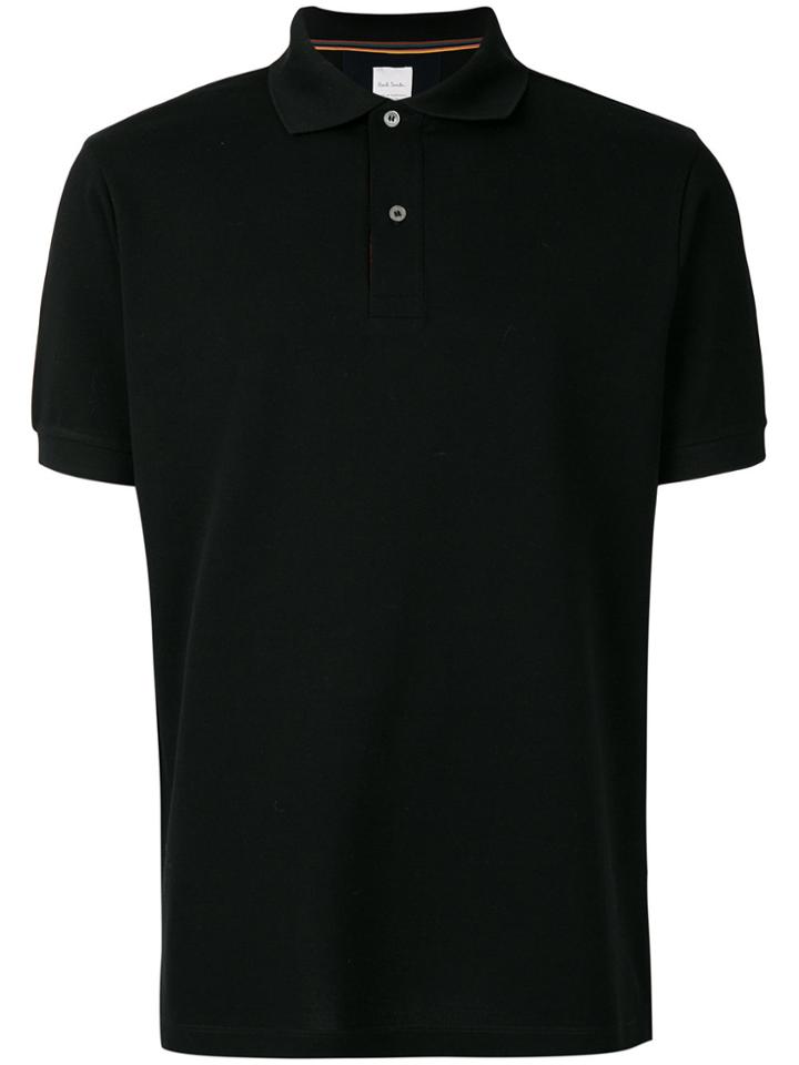 Paul Smith Contrast Stripe Polo Shirt - Black