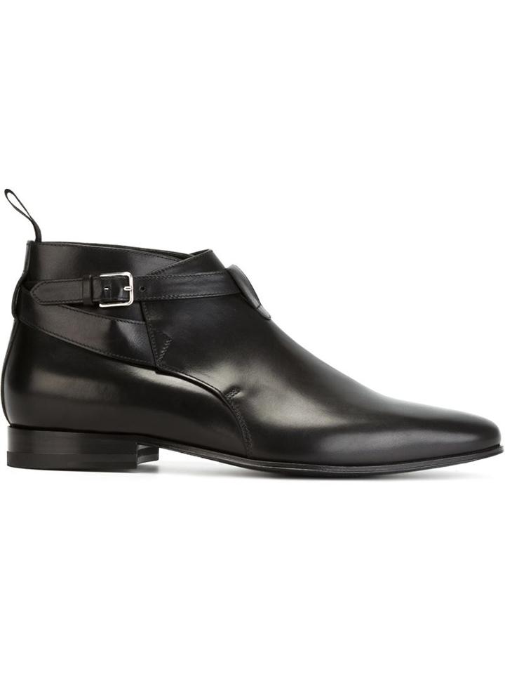 Saint Laurent Jodhpur Ankle Boots, Men's, Size: 42, Black, Leather