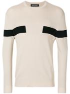 Neil Barrett Contrast Panelled Jumper - Nude & Neutrals
