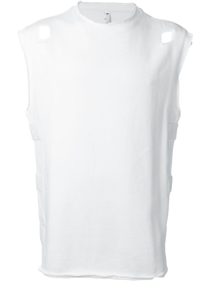 Damir Doma Bare Shoulder Sleeveless Sweatshirt, Men's, Size: S, White, Cotton