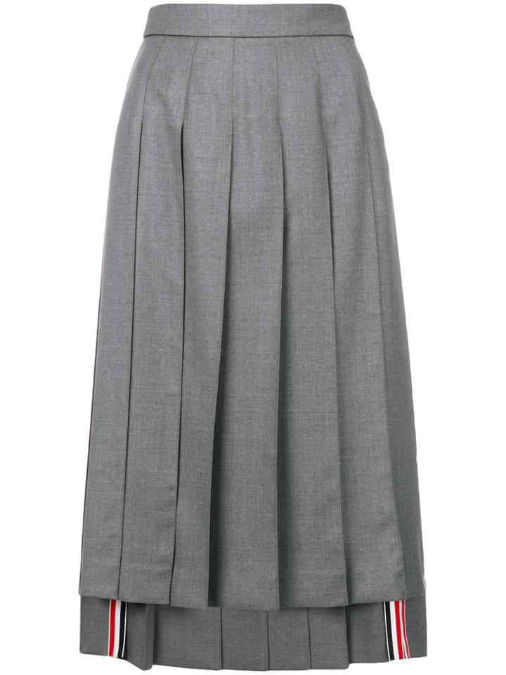 Thom Browne Asymmetric Pleated Skirt - Grey