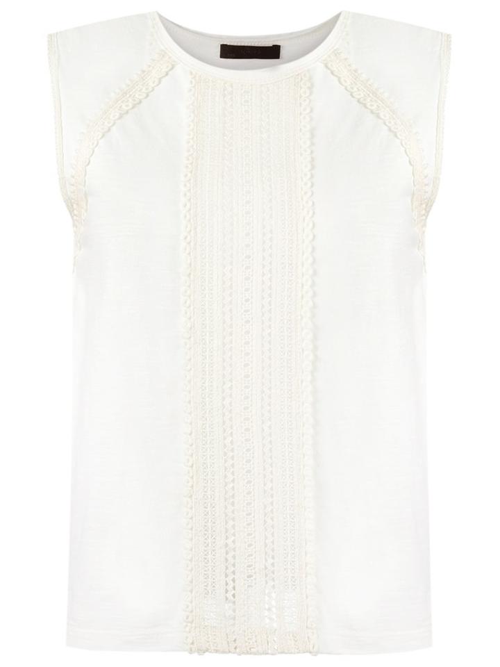 Talie Nk Lace Inserts Top, Women's, Size: Medium, White, Cotton