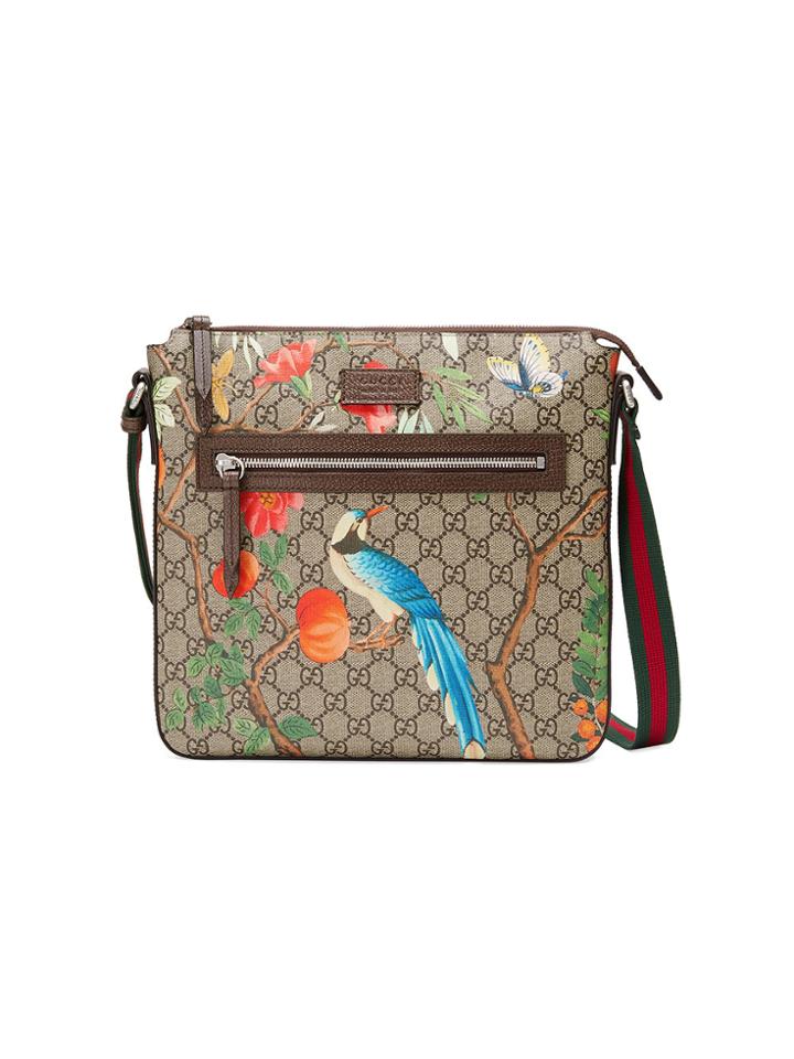 Gucci Gucci Tian Gg Supreme Messenger - Nude & Neutrals