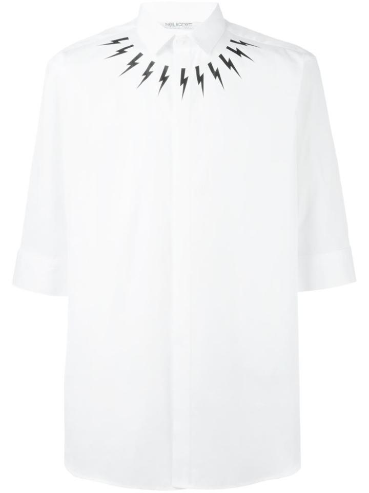 Neil Barrett Collar Thunder Print Shirt