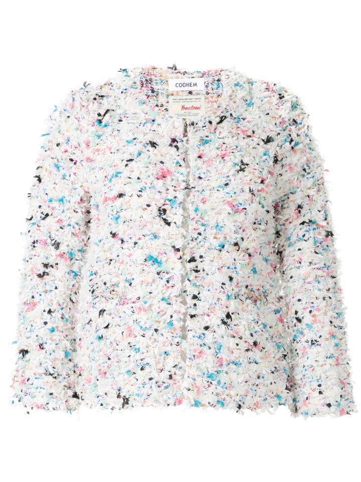 Coohem Spring Paint Tweed Jacket - White