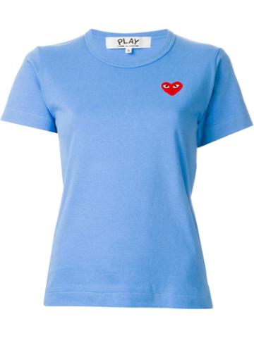 Comme Des Garçons Play Embroidered Heart T-shirt, Women's, Size: Small, Blue, Cotton