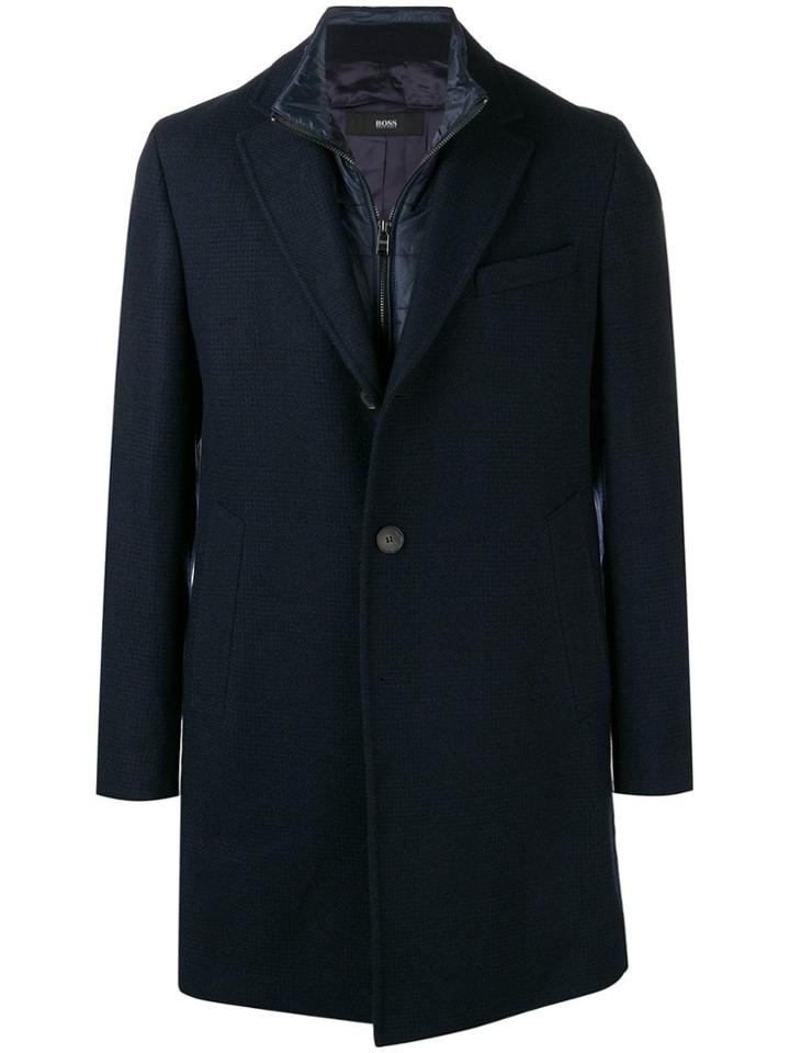 Boss Hugo Boss Single-breasted Overcoat - Blue