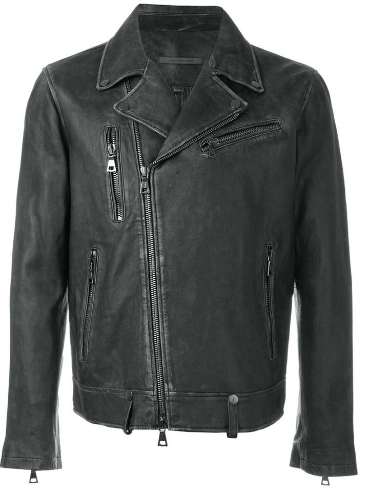 John Varvatos Asymmetric Zip Up Biker Jacket