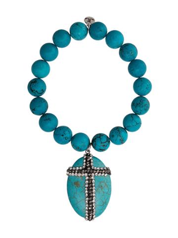 Lord And Lord Designs Cross Embellished Pendant Bracelet - Blue