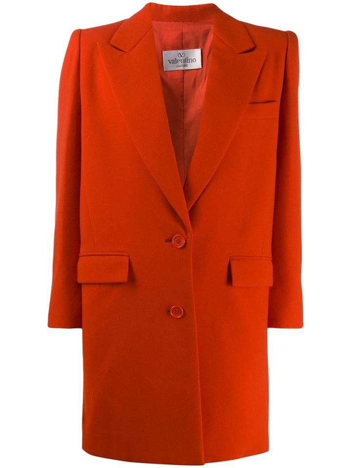 Valentino Pre-owned 1980's Structured Elongated Blazer - Orange