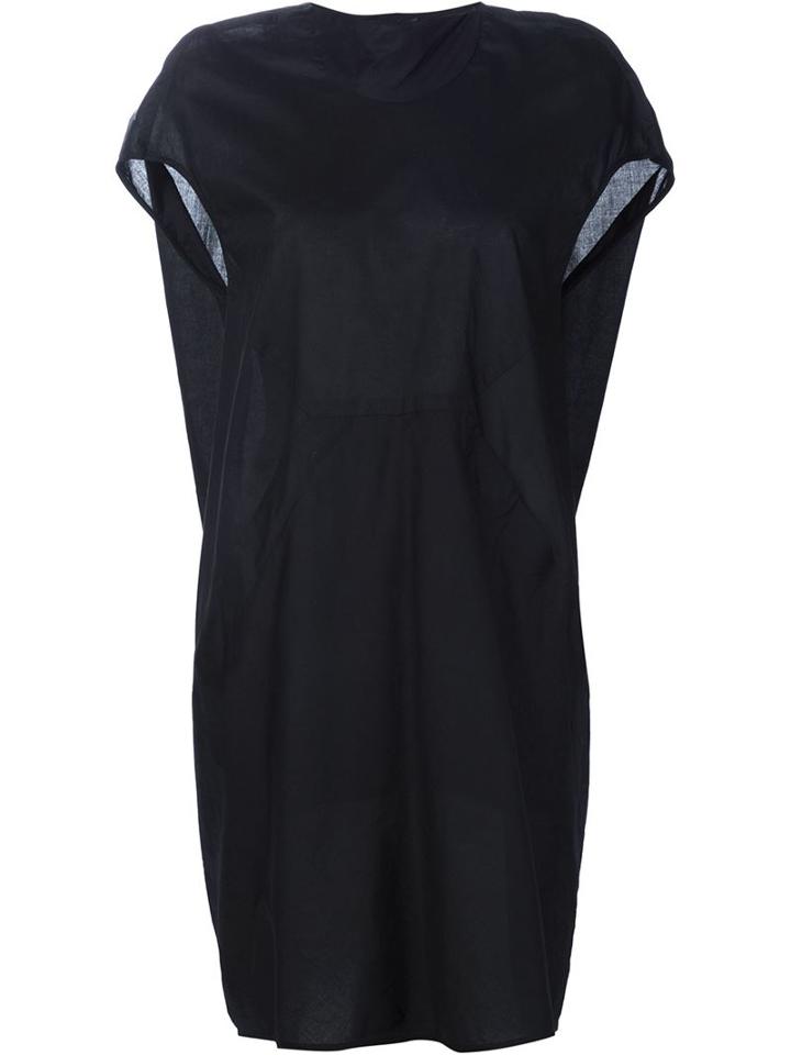 Rick Owens Draped Back Dress, Women's, Size: 44, Black, Cotton