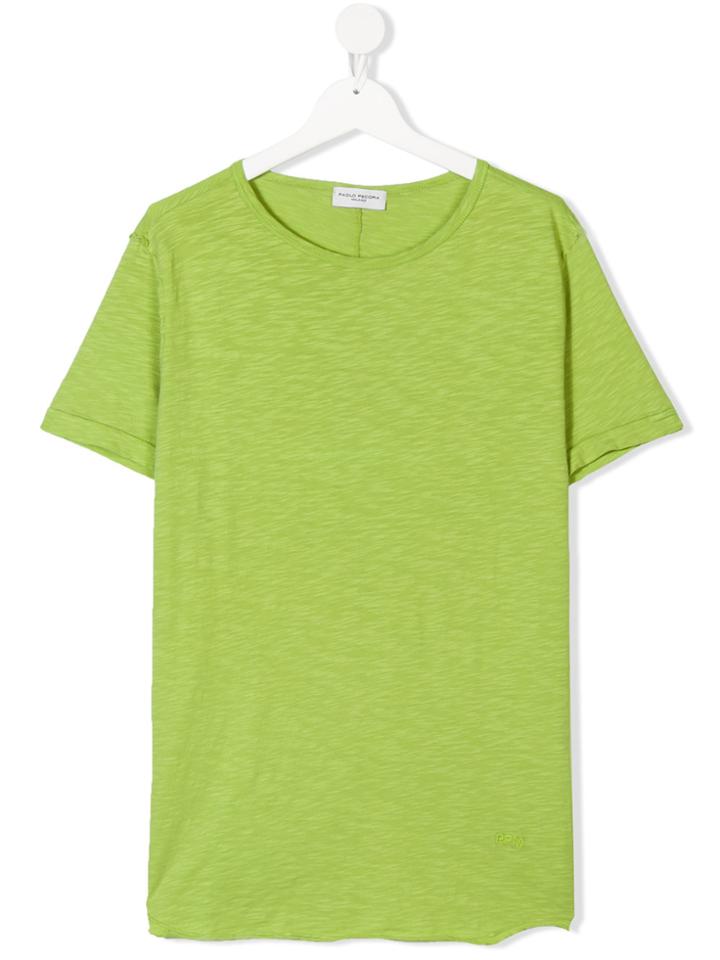 Paolo Pecora Kids Teen Raw Edge T-shirt - Green