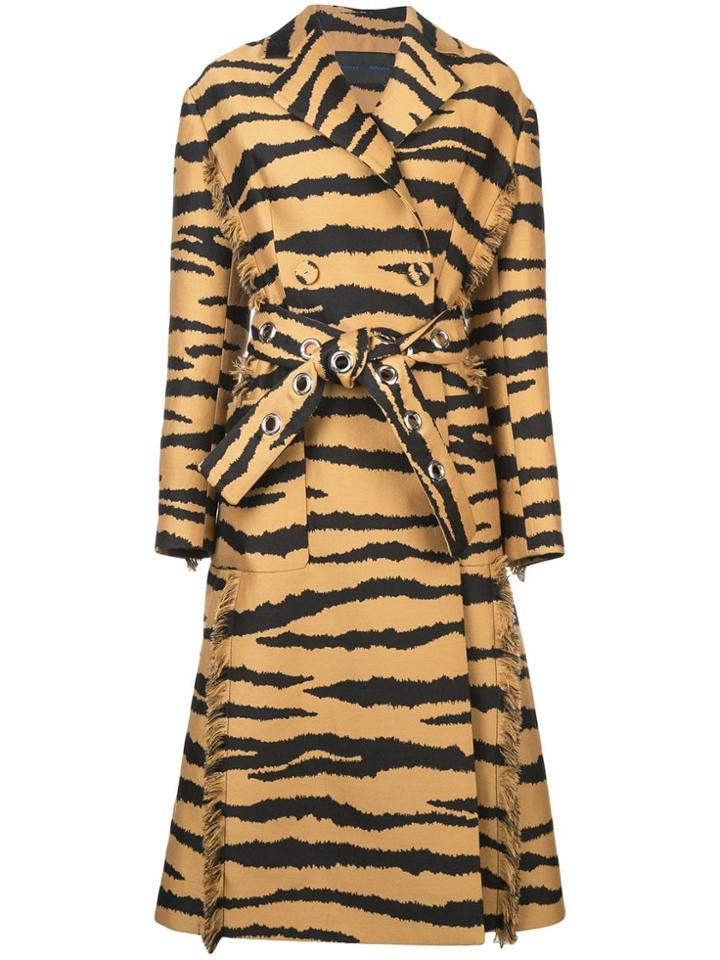 Proenza Schouler Tiger Jacquard Belted Coat - Brown
