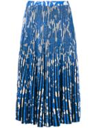 Christian Wijnants - Pleated Floral Skirt - Women - Polyester/viscose - M, Women's, Blue, Polyester/viscose