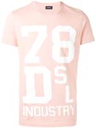 Diesel Printed T-shirt, Men's, Size: Large, Pink/purple, Cotton
