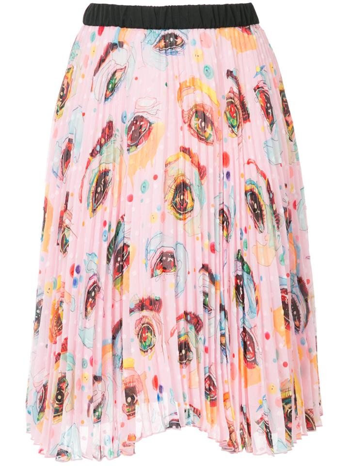 Romance Was Born Eyeconic Pleated Skirt - Pink & Purple