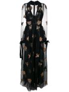 Elie Saab Embroidered Tulle Gown - Black