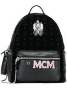 Mcm Logo Print Patched Backpack