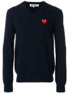 Comme Des Garçons Play Embroidered Heart Sweater - Blue