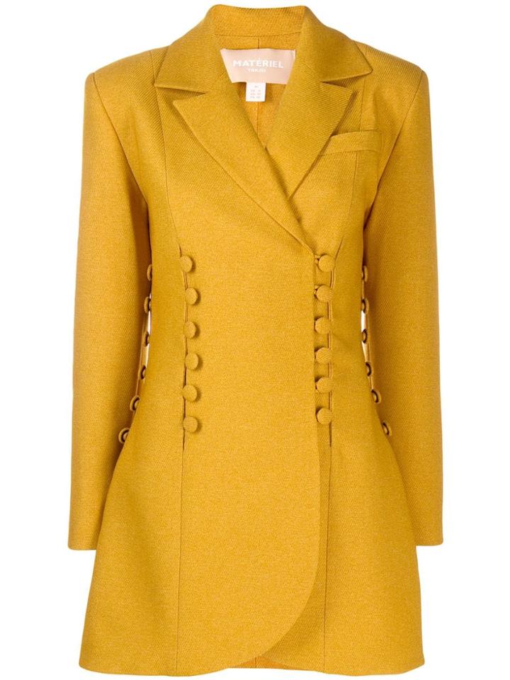 Matériel Button Panelled Blazer Jacket - Yellow
