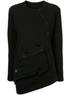 Y's Buttoned Oversize T-shirt - Black