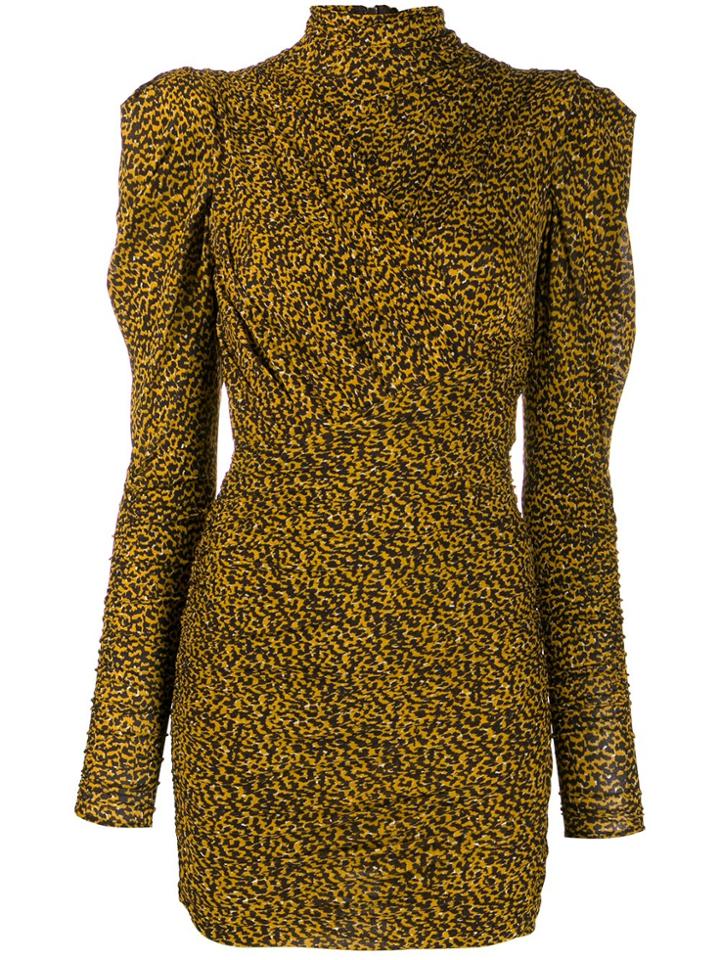 Isabel Marant Animalier Print Mini Dress - Yellow