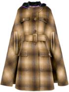 No21 Hooded Cape Coat - Brown