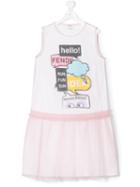 Fendi Kids - Teen Sleeveless Tulle Skirt Dress - Kids - Cotton/polyamide/spandex/elastane - 14 Yrs, Pink/purple