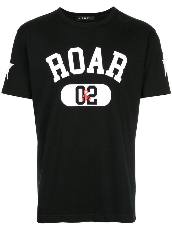 Roar Logo Print T-shirt - Black