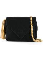 Chanel Vintage Satin Quilted Shoulder Bag, Women's, Black
