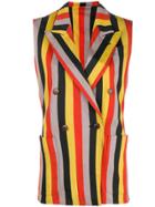 Jean Paul Gaultier Vintage Striped Double-breasted Waistcoat - Yellow