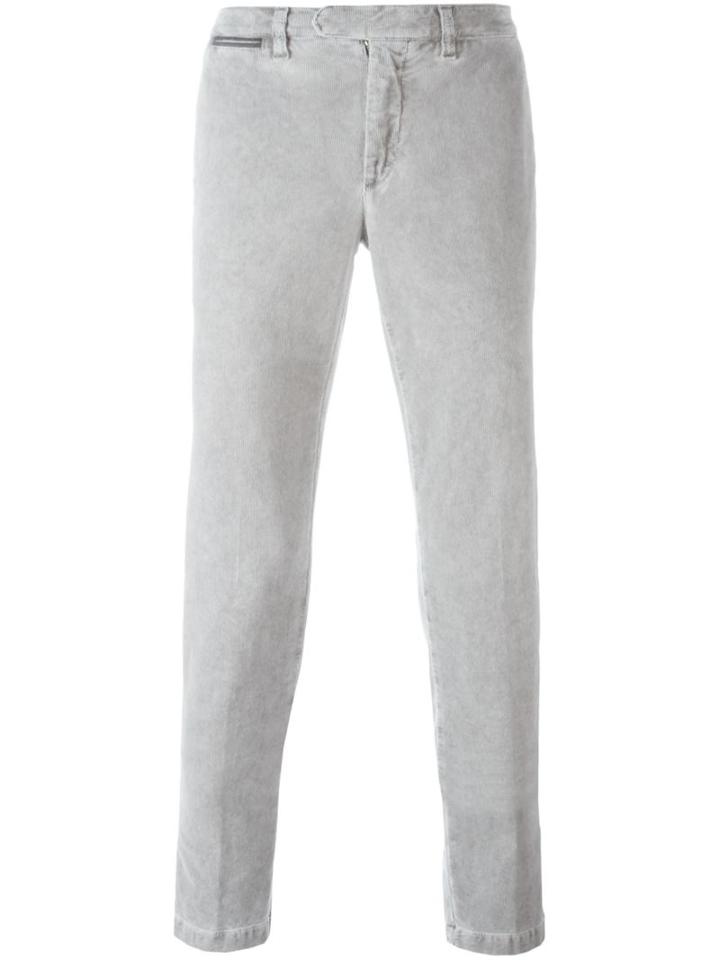 Eleventy Slim-fit Chinos, Men's, Size: 33, Grey, Cotton/spandex/elastane