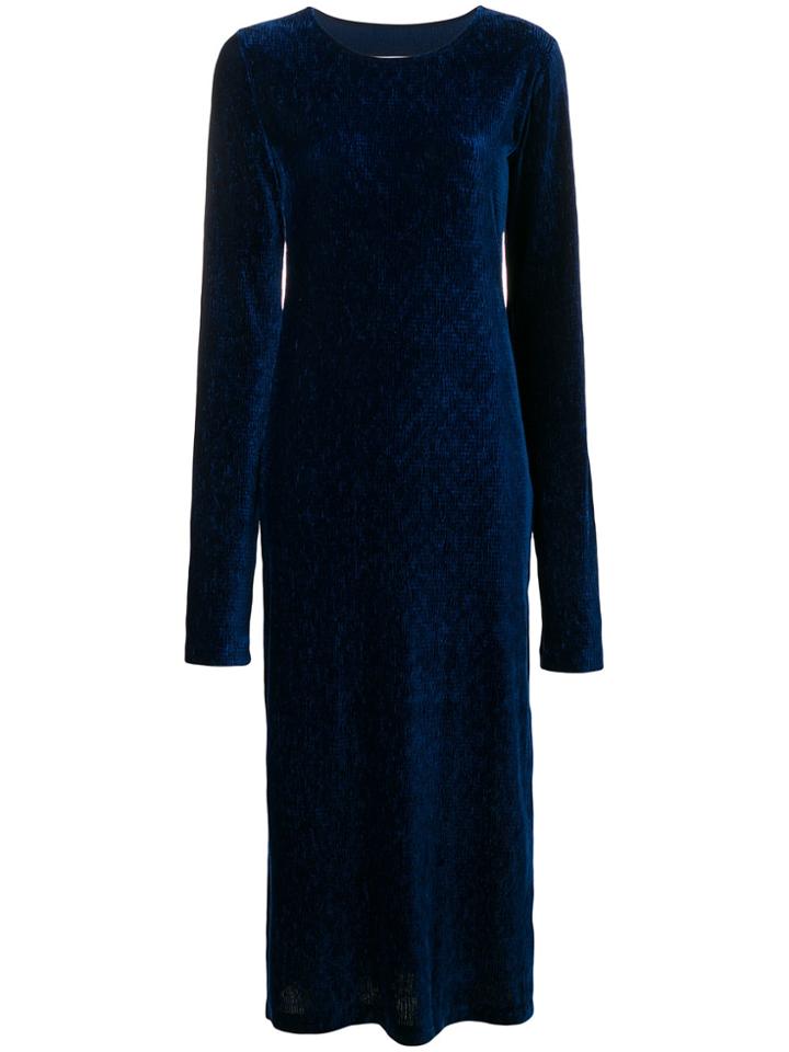 Mm6 Maison Margiela Fitted Silhouette Midi Dress - Blue