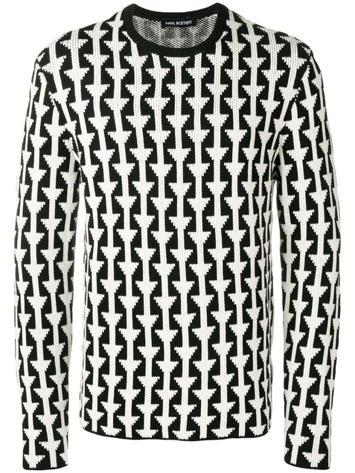 Neil Barrett Patterned Jumper - Black