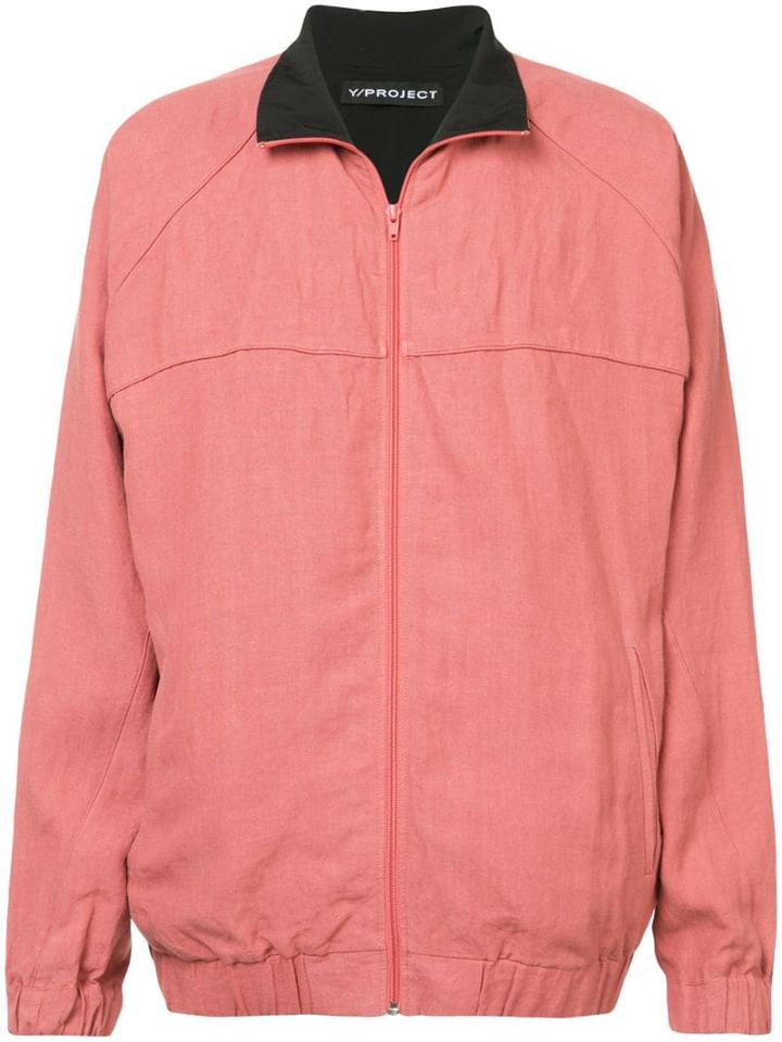 Y/project Contrast Collar Bomber Jacket - Red