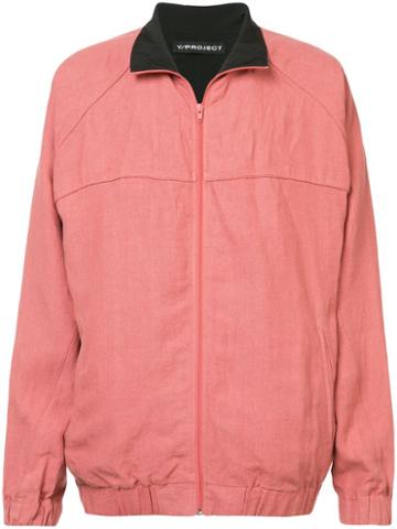 Y/project Contrast Collar Bomber Jacket - Red