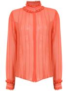 Andrea Bogosian Ruffled Silk Shirt - Yellow & Orange
