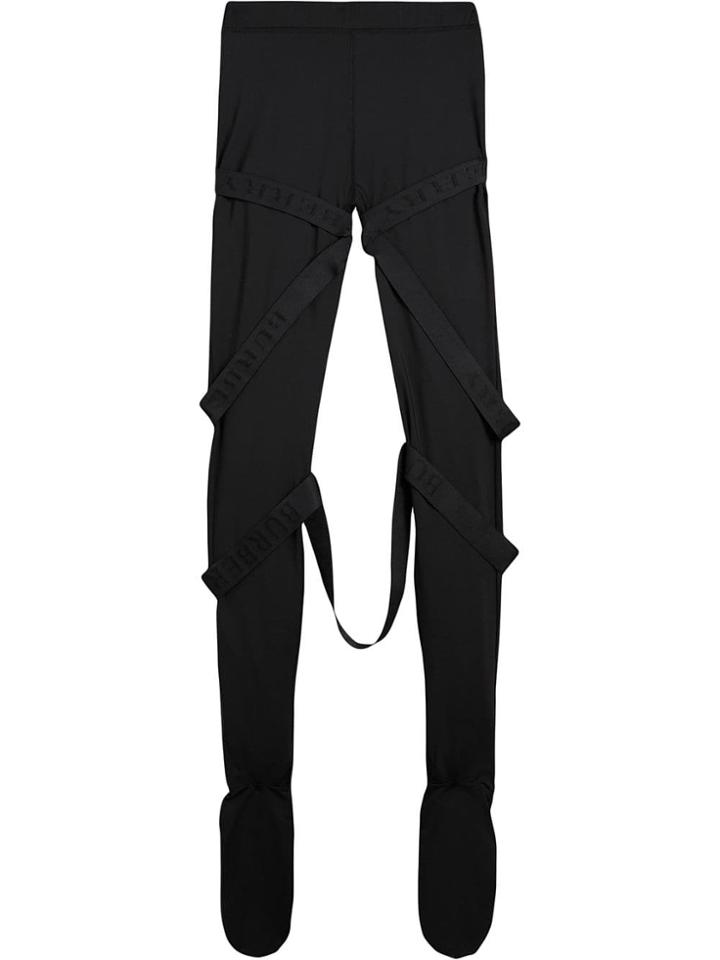 Burberry Strap Detail Stretch Jersey Leggings - Black