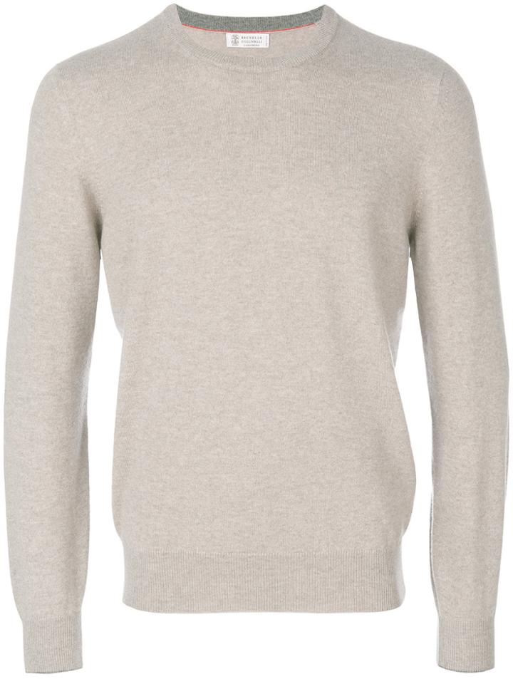 Brunello Cucinelli Crew Neck Jumper - Nude & Neutrals