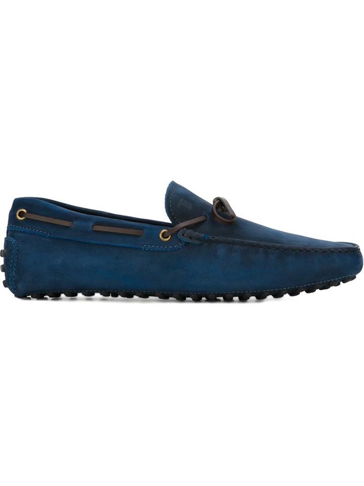 Tod S Gommino Loafers, Men's, Size: 11.5, Blue, Calf Leather/leather/rubber
