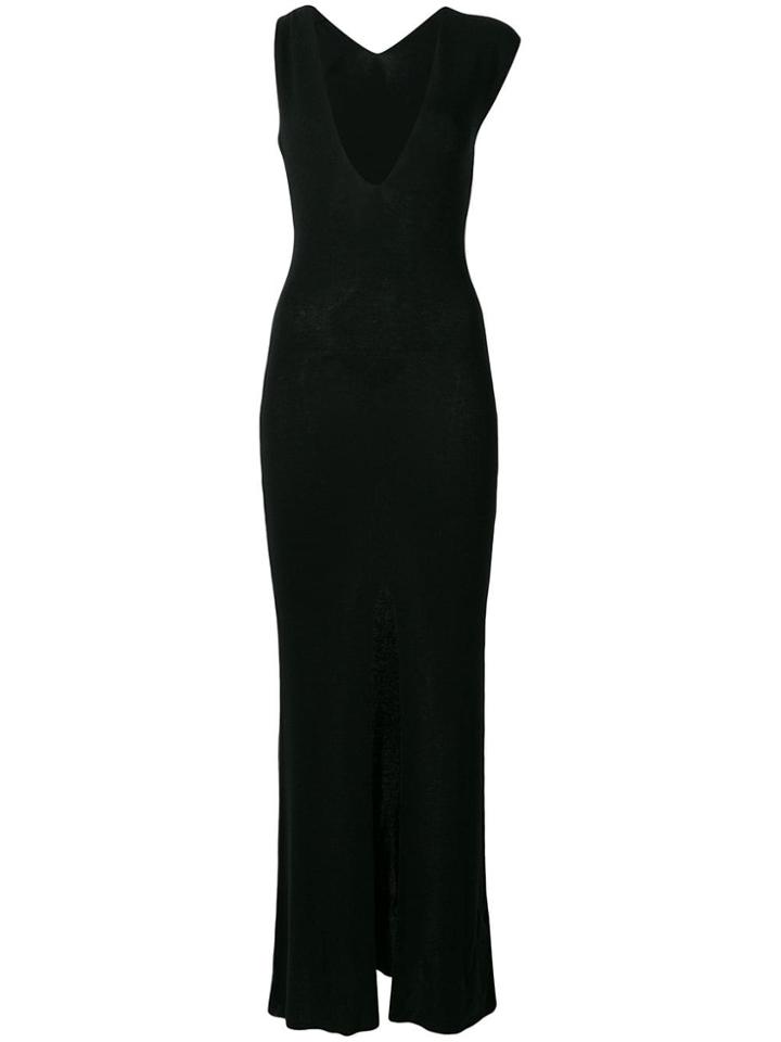 Jacquemus Plunge Long Dress - Black