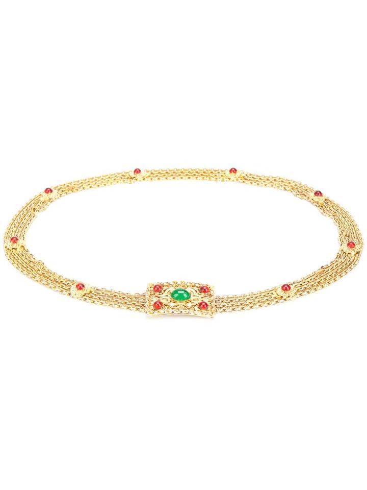 Chanel Vintage Gripoix Stone Multi Strand Belt, Women's, Grey