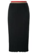 Aviù Raw Hem Skirt, Women's, Size: 42, Black, Wool