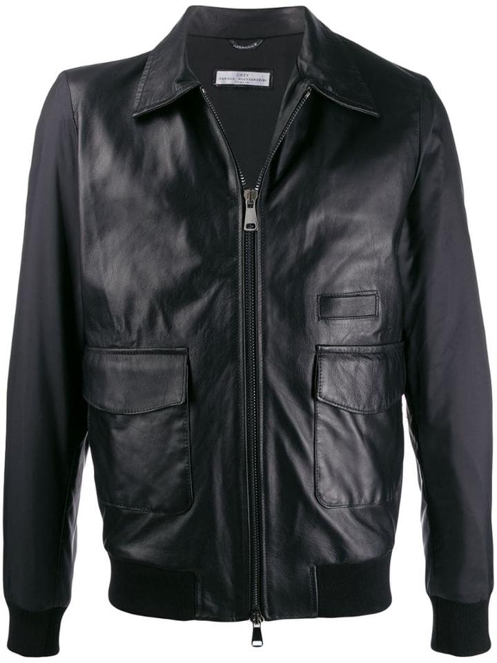 Daniele Alessandrini Zipped Leather Jacket - Black