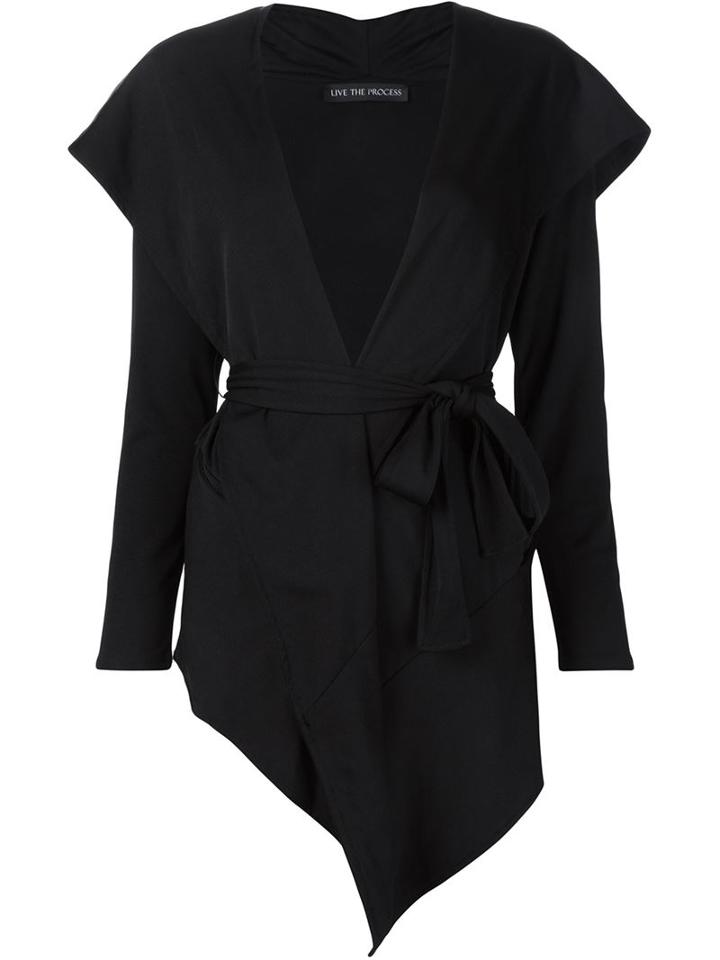 Live The Process Asymmetric Draped Cardigan
