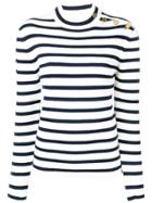Paco Rabanne Striped Button Detail Sweater - Blue