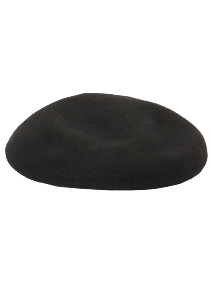 Ca4la Classic Beret, Men's, Black, Calf Leather/wool